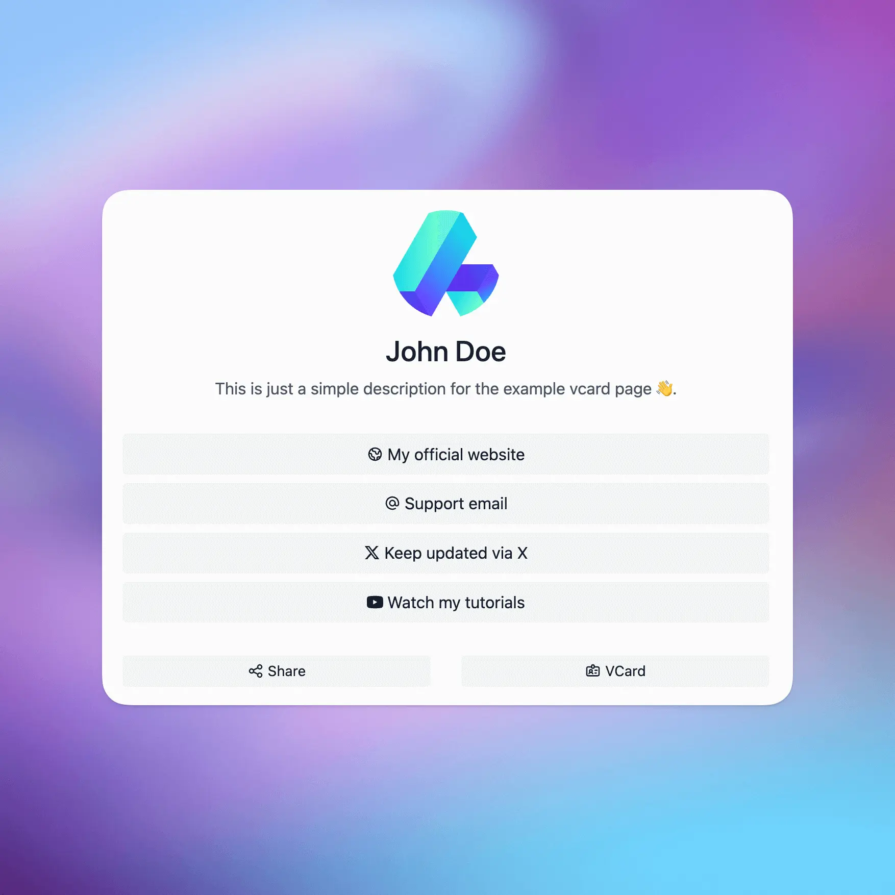 Capture d'écran du thème vcard de New York